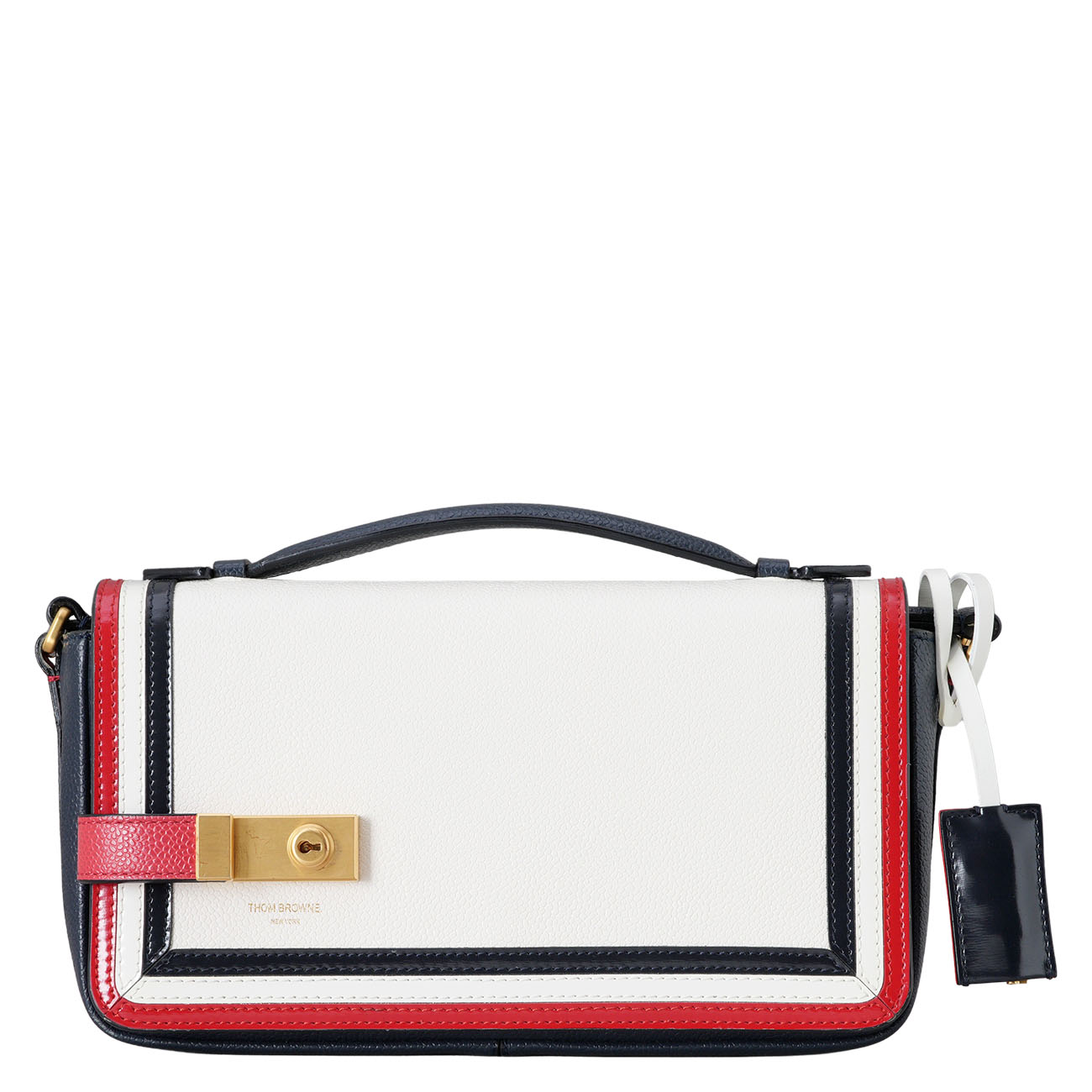 THOM BROWNE(USED)톰브라운 페블 그레인 레더 플랩 크로스백